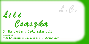 lili csaszka business card